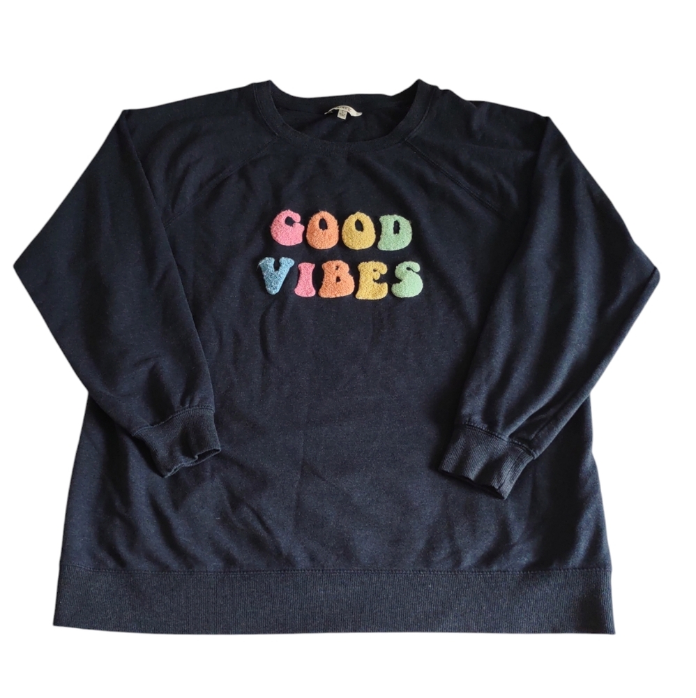 Wildfox Large Blue Good Vibes Sweatshirt